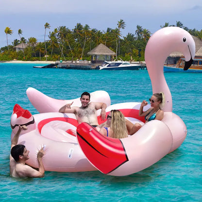 Giant Inflatable Flamingo Floating Island for 46 People