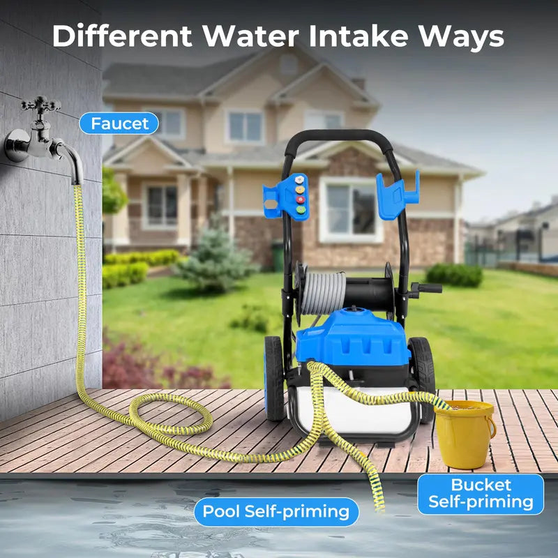 2300 PSI Electric Pressure Washer  1.8 GPM Heavy-Duty Cleaner with 5 Quick-Connect Nozzles and Wheels