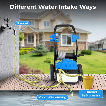 2300 PSI Electric Pressure Washer  1.8 GPM Heavy-Duty Cleaner with 5 Quick-Connect Nozzles and Wheels