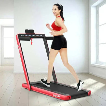 Dual-Mode Folding Treadmill: Under-Desk Walking Machine + Full-Size Running Treadmill (2.25 HP)