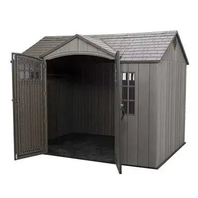 Lifetime 10 ft x 8 ft Reinforced Outdoor Storage Shed  Dual-Wall Polyethylene Construction