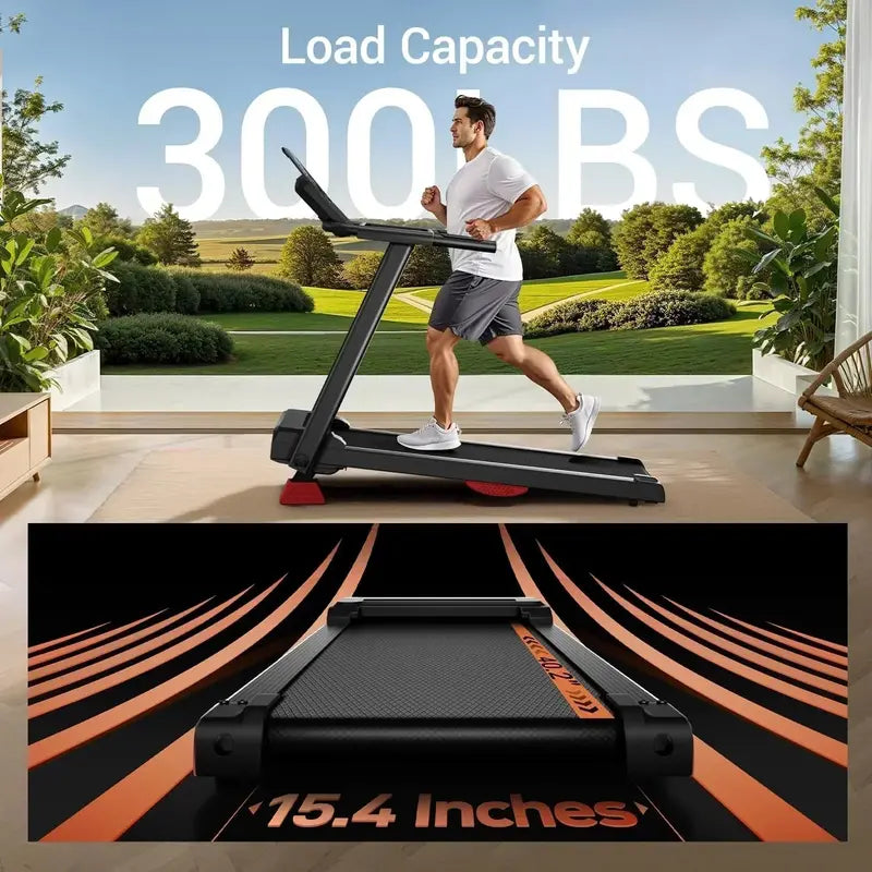Home Treadmill with 15% Incline  3.0 HP Brushless Motor & Dual Cushioning