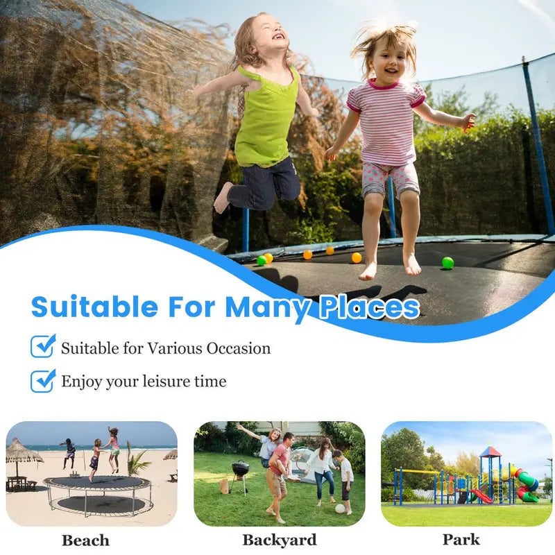 SEGMART 10Ft Kids Trampoline with Enclosure, Ladder &amp; Basketball Hoop  Blue, Weather-Resistant Steel