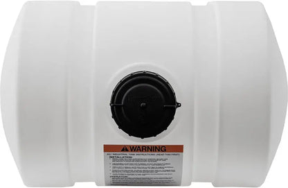 550-Gallon Horizontal Polyethylene Water Tank  USA-Made, Rustproof Reservoir with Legs for Potable & Non-Flammable Liquids