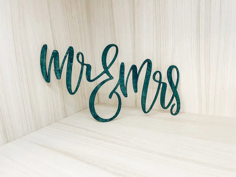 Wooden ‘Mr. & Mrs.’ Cut-Out Decor for Weddings