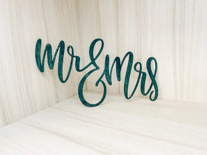 Wooden ‘Mr. & Mrs.’ Cut-Out Decor for Weddings