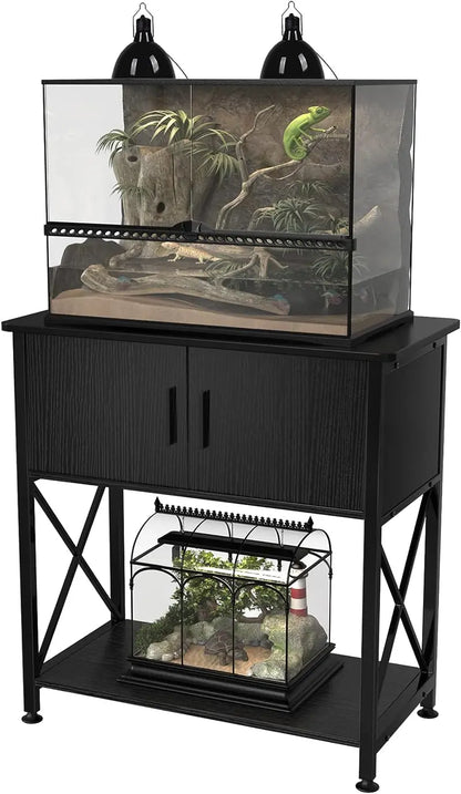GDLF Metal Aquarium Stand for 20 Gallon Tanks with Cabinet Storage, 28.7″ L