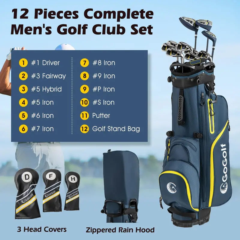 All-in-One Golf Set for Men  12-Piece Right-Handed Club Kit with Carry Bag