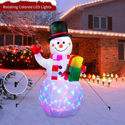 5ft Inflatable Rotating LED Snowman  Weatherproof Outdoor Christmas Yard Decor
