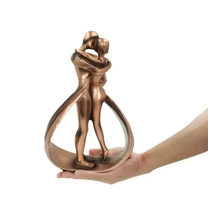 Elegant Embracing Couple Sculpture for Home Decor Accent