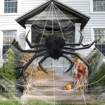 Large Outdoor Halloween Inflatable Spider with Built-In LED Lights