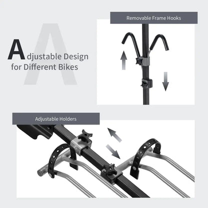 Hitch-Mount Bike Carrier  Folding 2-Bike Platform Rack Compatible with Mountain & Hybrid Bikes