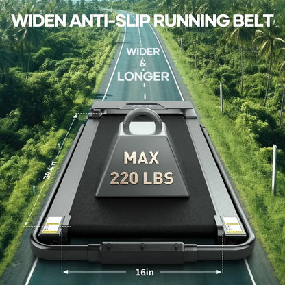 Foldable Under-Desk Walking Pad Treadmill — Dual-Mode (Walking/Running), 7.5 MPH, LED Display & Remote Control