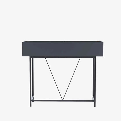 Table console noire avec tiroirs rotin tress , Daphn