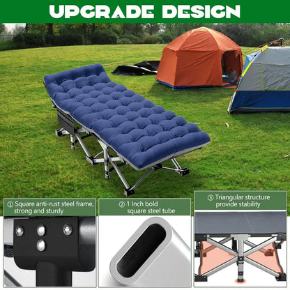 MOPHOTO 75  Portable Folding Bed for Adults with Mattress, Carry Bag