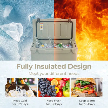 Heavy-Duty Insulated Hard-Sided Cooler with Portable Handles