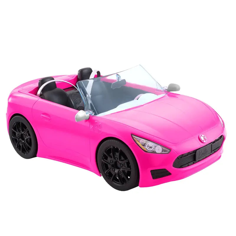 Barbie Pink Convertible Car with Seatbelts & Rolling Wheels, Ages 3+, Fits 2 Dolls