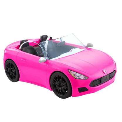 Barbie Pink Convertible Car with Seatbelts & Rolling Wheels, Ages 3+, Fits 2 Dolls