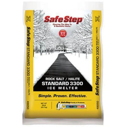 Safe Step 3300 50 lb Rock Salt Ice Melt, Halite Crystals for Quick Melting