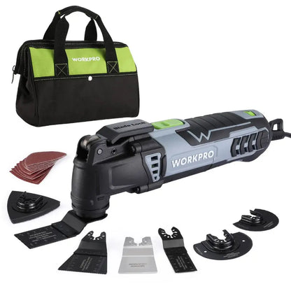WORKPRO 3-Amp Oscillating Multi-Tool  Quick-Lock Design, 7 Speeds, 3° Oscillation, 17 Accessories + Carry Bag