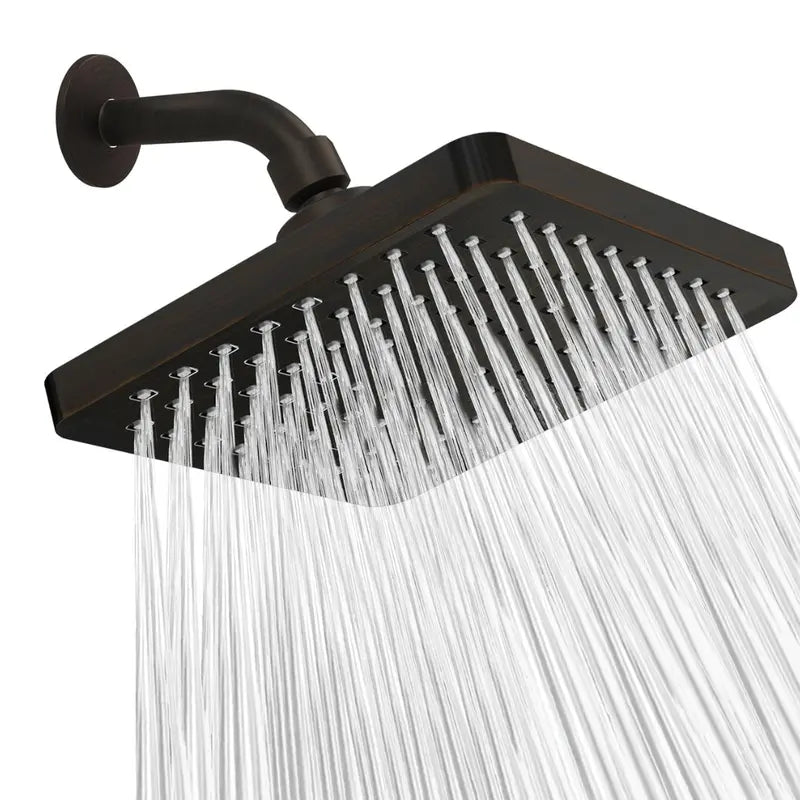 Adjustable High-Pressure Rainfall Showerhead  Swivel Mount, Full-Coverage Spray Pattern