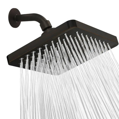 Adjustable High-Pressure Rainfall Showerhead  Swivel Mount, Full-Coverage Spray Pattern