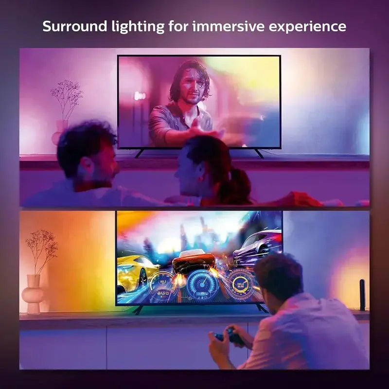65″ TV Backlight Strip  Synced Flowing Color-Changing LEDs for Immersive Viewing Experience