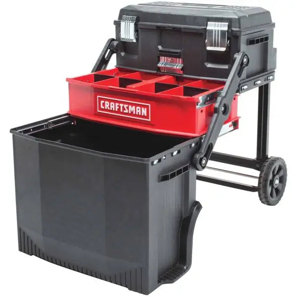 22-Inch Single-Drawer Lockable Tool Box  Black Powder-Coated Steel with Casters