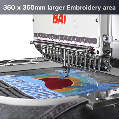 BAi Mirror 15-Needle Embroidery Machine  20×14″ Hoop Size, Touchscreen Interface, Multi-Thread Capability