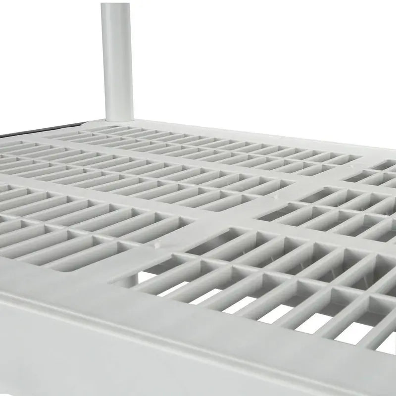 HDX 5-Tier Plastic Shelving Unit, 72″x36″x24″, 200 lbs Capacity, Gray