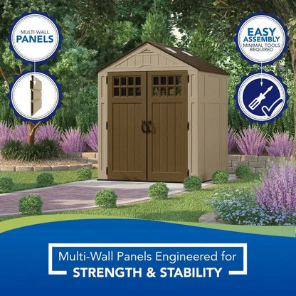 5’6″ Deep x 6’3″ Wide Resin Storage Shed  Durable Outdoor Utility Building