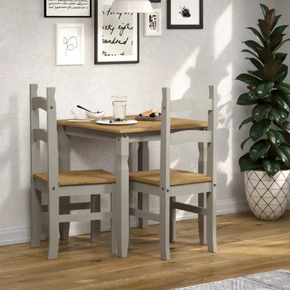 Corona Collection Solid Wood Dining Table  Rustic Modern Farmhouse Style Table