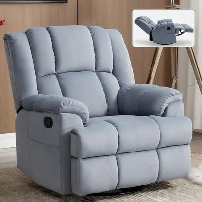 Lazy Boy Overstuffed Fabric Swivel Rocker Recliner Chair with Pillow-Top Arms and Cushioned Back