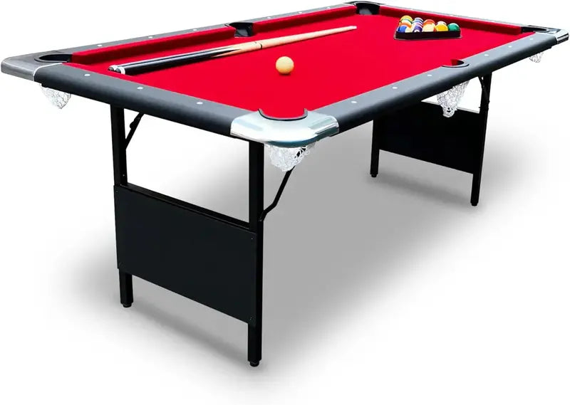 6-Foot Folding Portable Pool Table  Complete Billiards Set Included