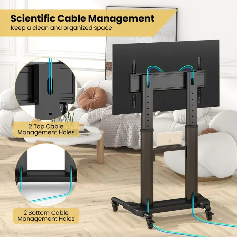 Mobile TV Stand Compatible with 32″85″ Flat or Curved Screens and VESA 400×700mm Mounting