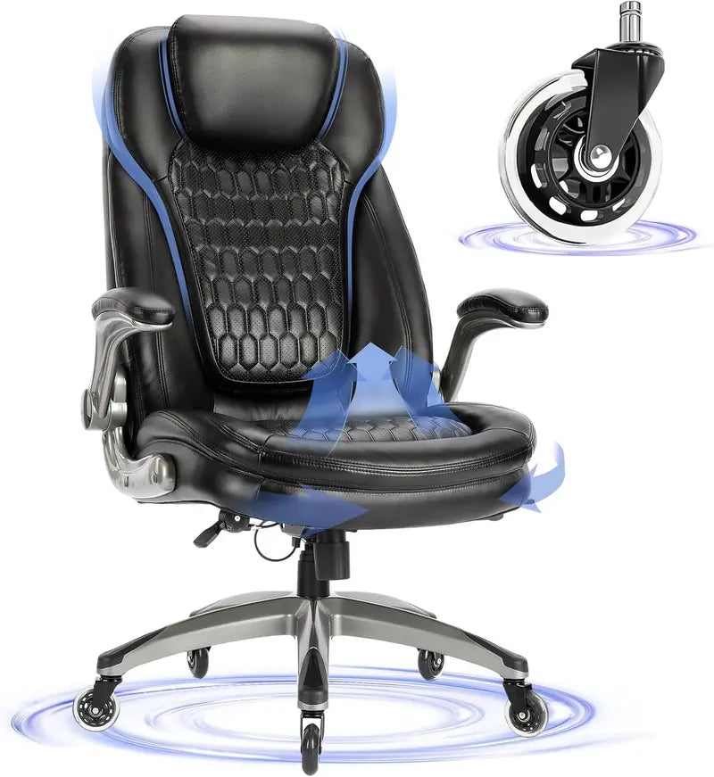 Executive Swivel Office Chair  Upgraded Casters, Adjustable Height & Premium Home/Office Use