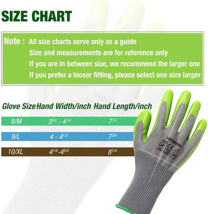 WORKPRO Garden Work Gloves  6 Pairs with Eco-Friendly Latex Palm Coating