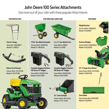 John Deere S100 42-Inch Gas-Powered Riding Lawn Mower with 17.5 HP Hydrostatic Transmission