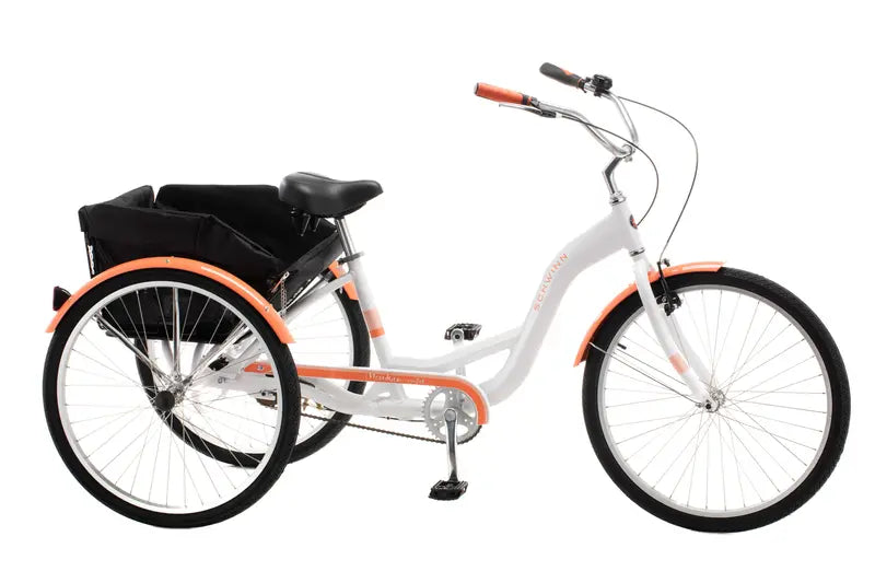 Schwinn Meridian Adult Tricycle, Single Speed, 26-inch Wheels, White