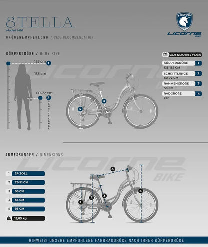 Licorne Stella Premium Urban City Bike  Lightweight Aluminum Frame with Integrated Lighting & Fenders