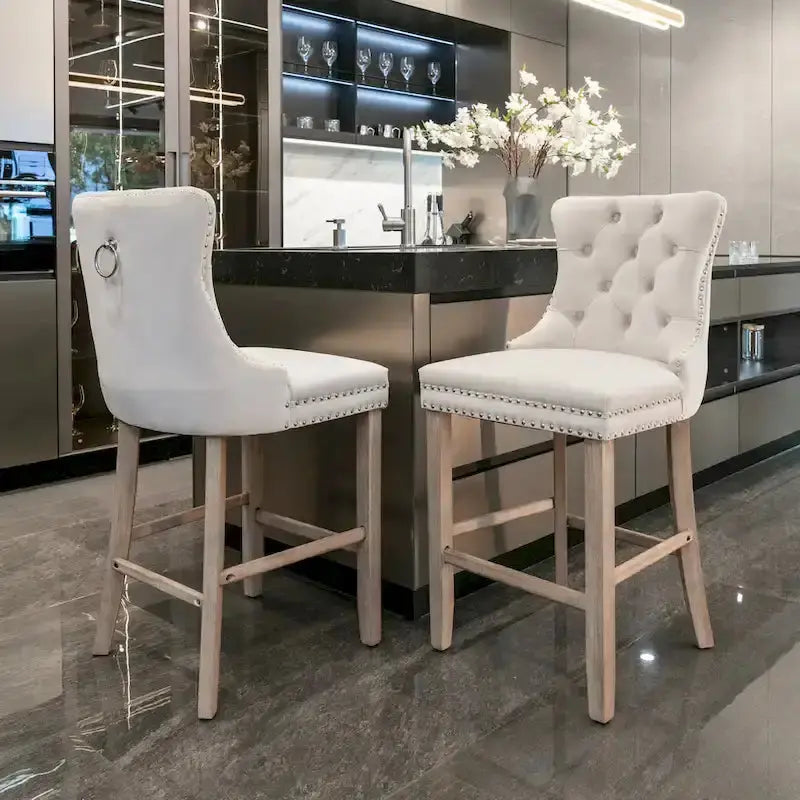 Leisure Style Bar Stools  Set of 2 Contemporary Counter-Height Chairs