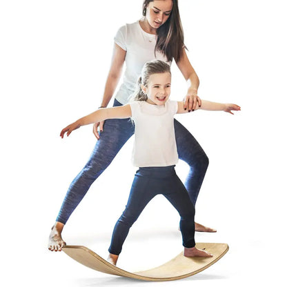 Wooden Balance Board  35-Inch Stability Trainer for Kids and Adults (660 lb Weight Capacity)