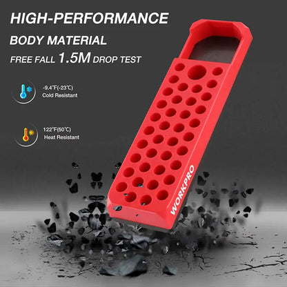 WORKPRO Magnetic 39-Hole Hex Bit Organizer for 1/4″ Drive Bits (Bits Not Included)