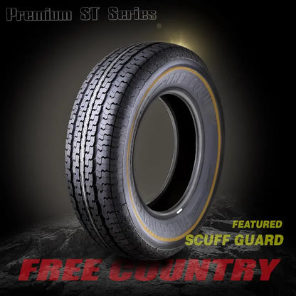 Heavy-Duty Trailer Tire Set  4× ST205/75R15, 10-Ply Load Range E, Steel-Belted Radial with Scuff Guard Protection