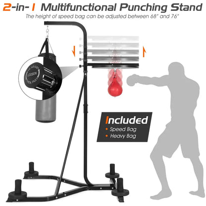 Dual-Use Boxing Stand  Stable Mount for Heavy Bags and Speed Bags
