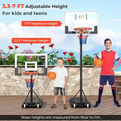 Lightweight Adjustable Kids’ Basketball Goal (3.3 FT to 7 FT)