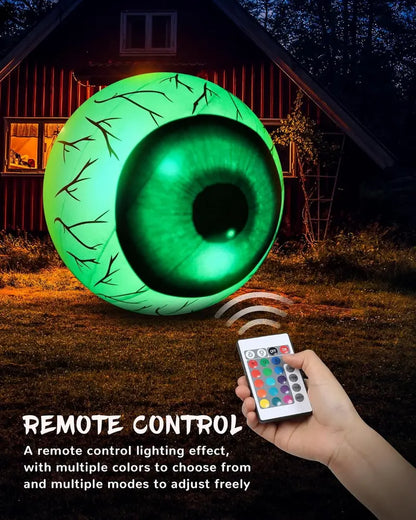 Large Outdoor Halloween Inflatable Eyeball  Giant Animated Yard Decoration with Built-in Fan