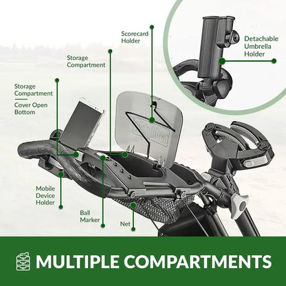 Lightweight 3-Wheel Folding Golf Push Cart  Collapsible Design with Foot Brake & Quick-Release Mechanism