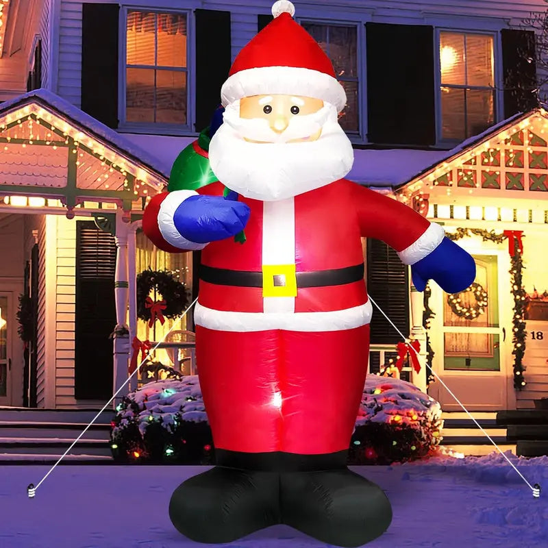 Danxilu 8 FT Christmas Inflatable Santa Train with LED Lights, Outdoor Waterproof Decoration for Yard, Garden, Lawn, Patio
