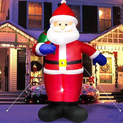 Danxilu 8 FT Christmas Inflatable Santa Train with LED Lights, Outdoor Waterproof Decoration for Yard, Garden, Lawn, Patio